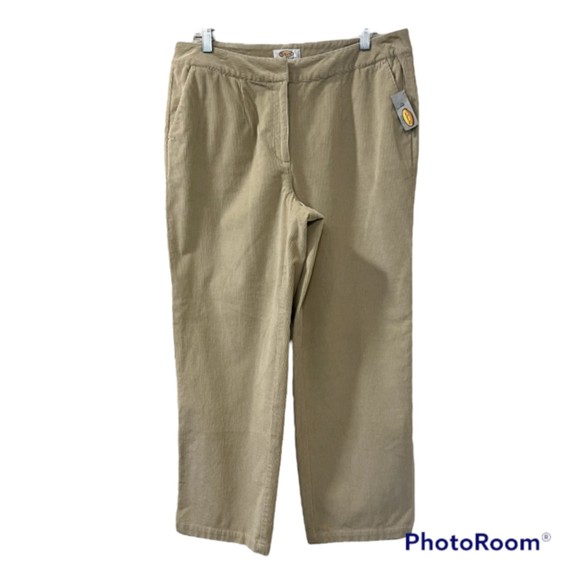 TALBOTS Women Petites Beige Corduroy Stretch Pants Size 12W With Tags - Picture 1 of 9